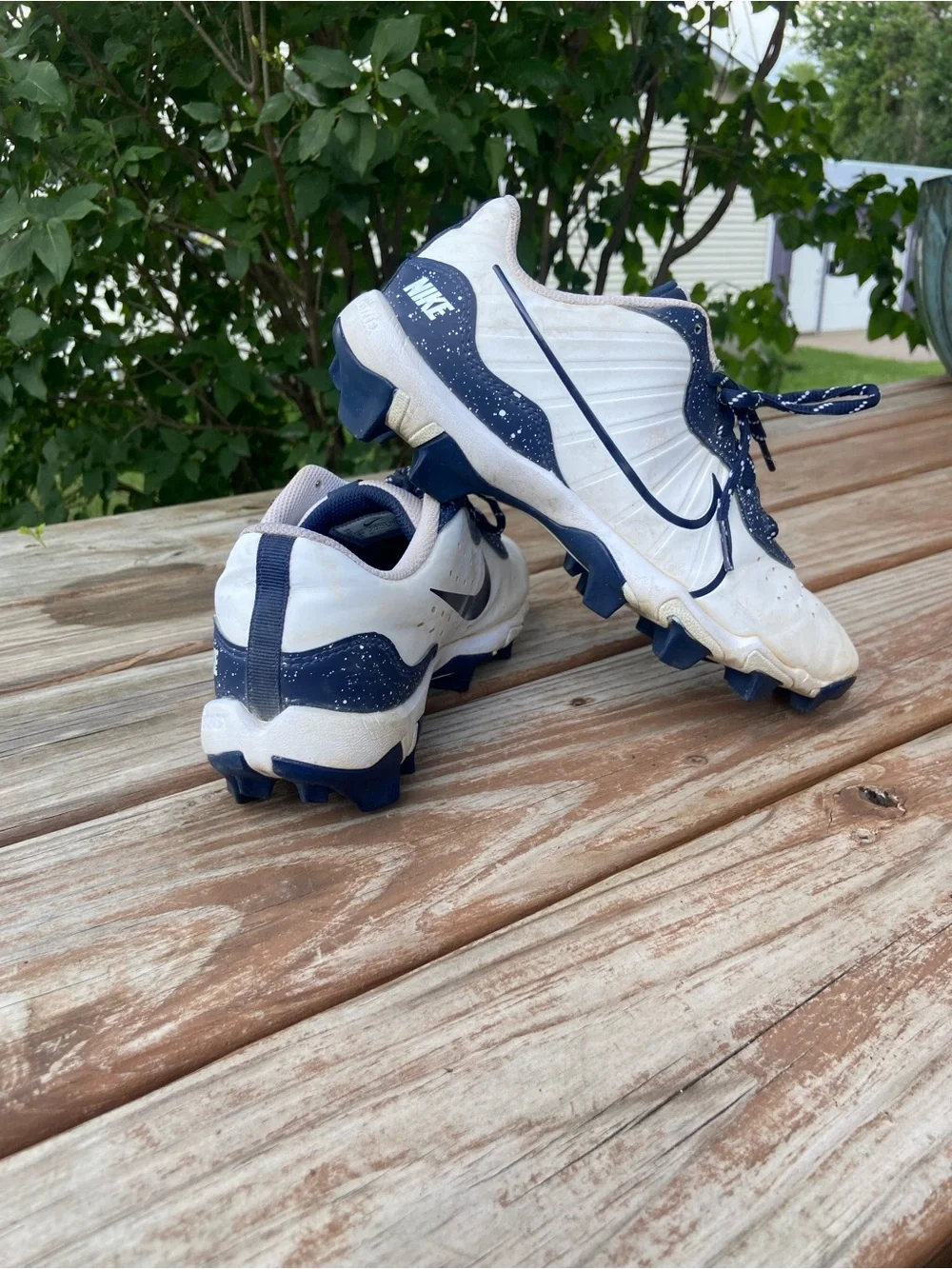 Nike Cleats - Navy Blue & White - Size 6 - Softball